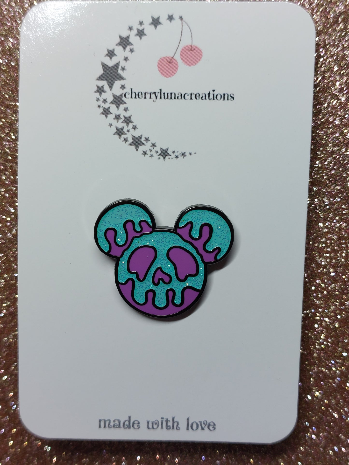 Glitter Mouse Ears Enamel Pin Badge
