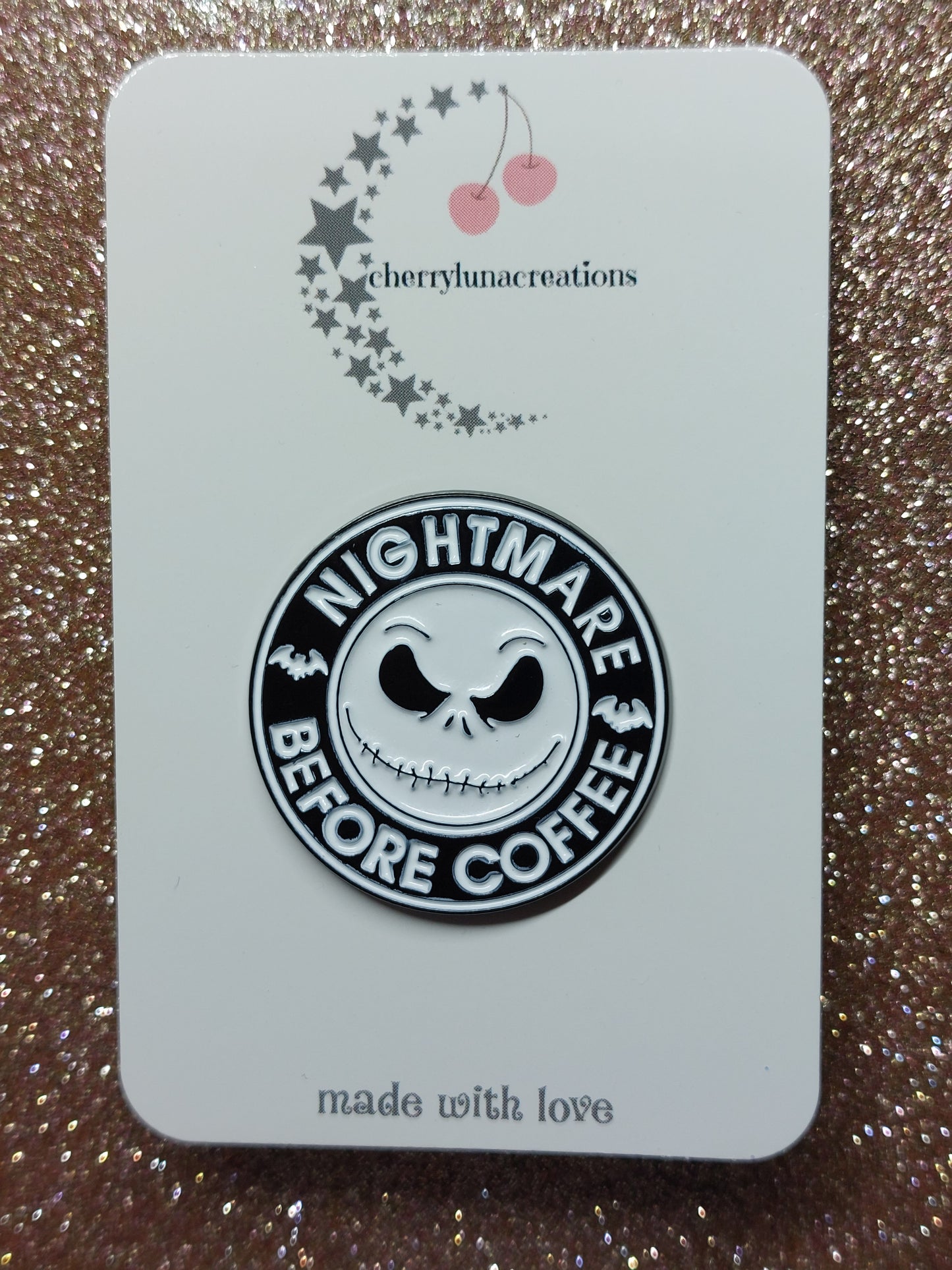 Nightmare Before Coffee Enamel Pin Badge