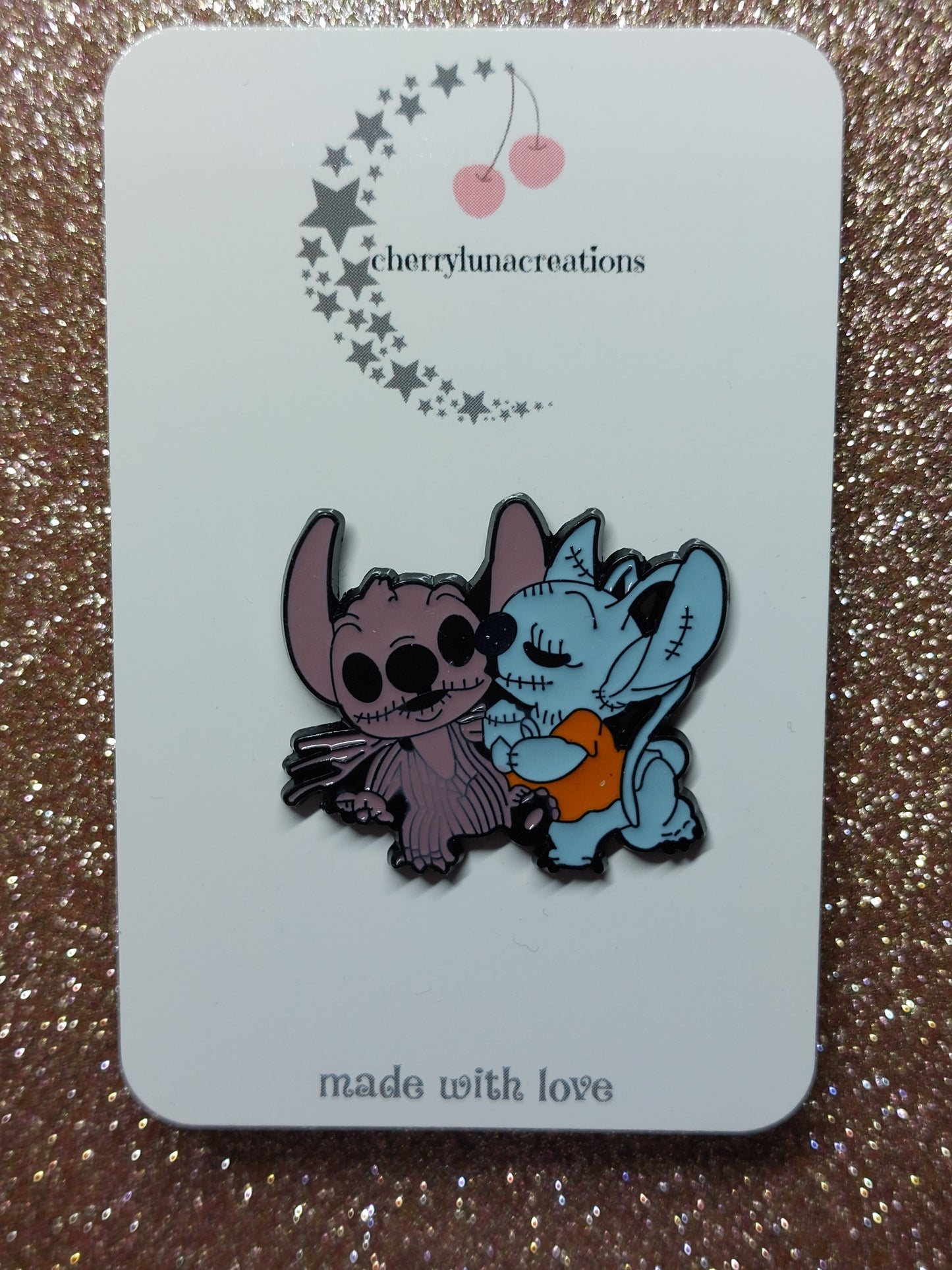 Stitch Angel Jack Sally Enamel Pin Badge