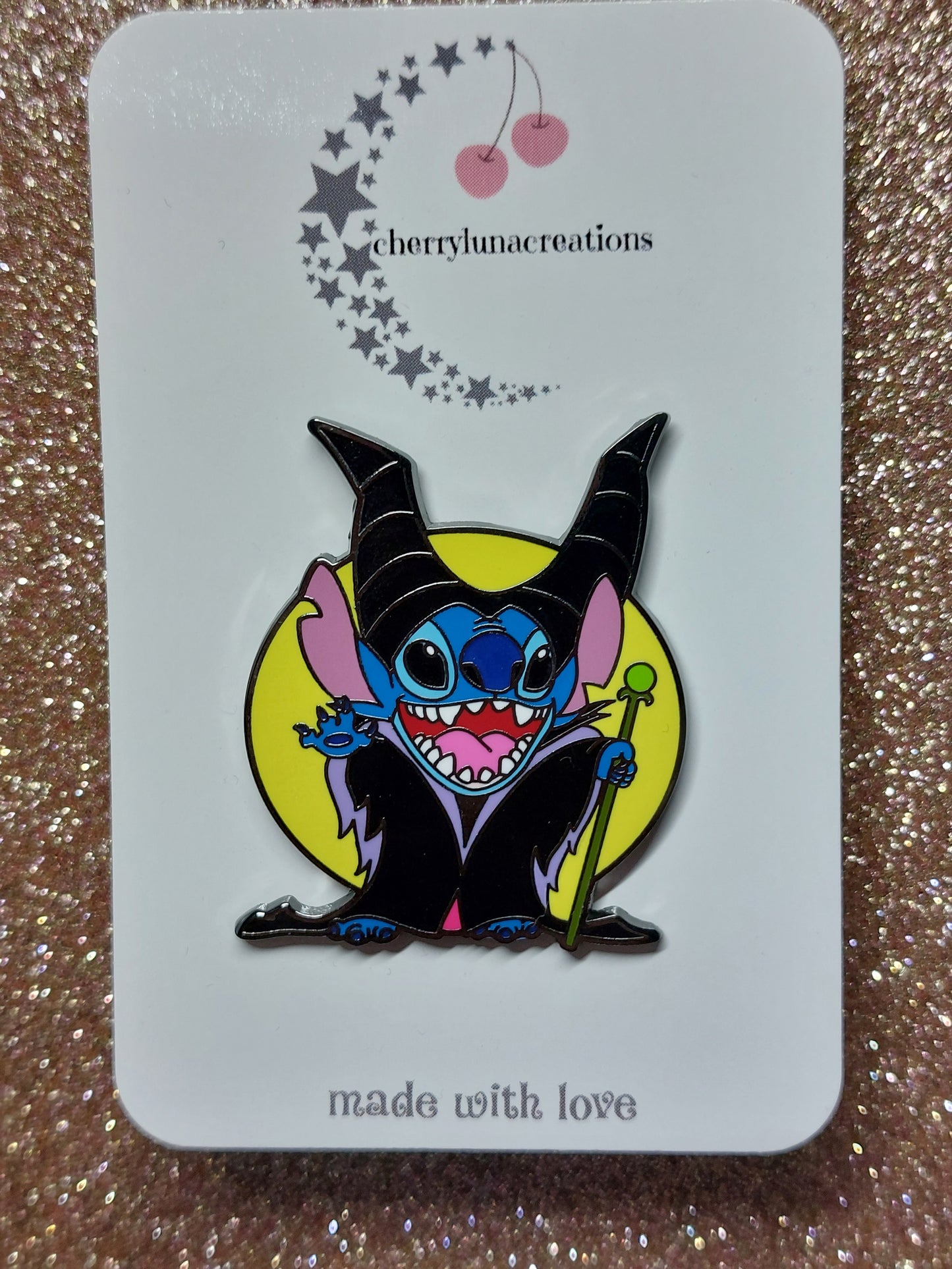 Stitch Maleficent Enamel Pin Badge