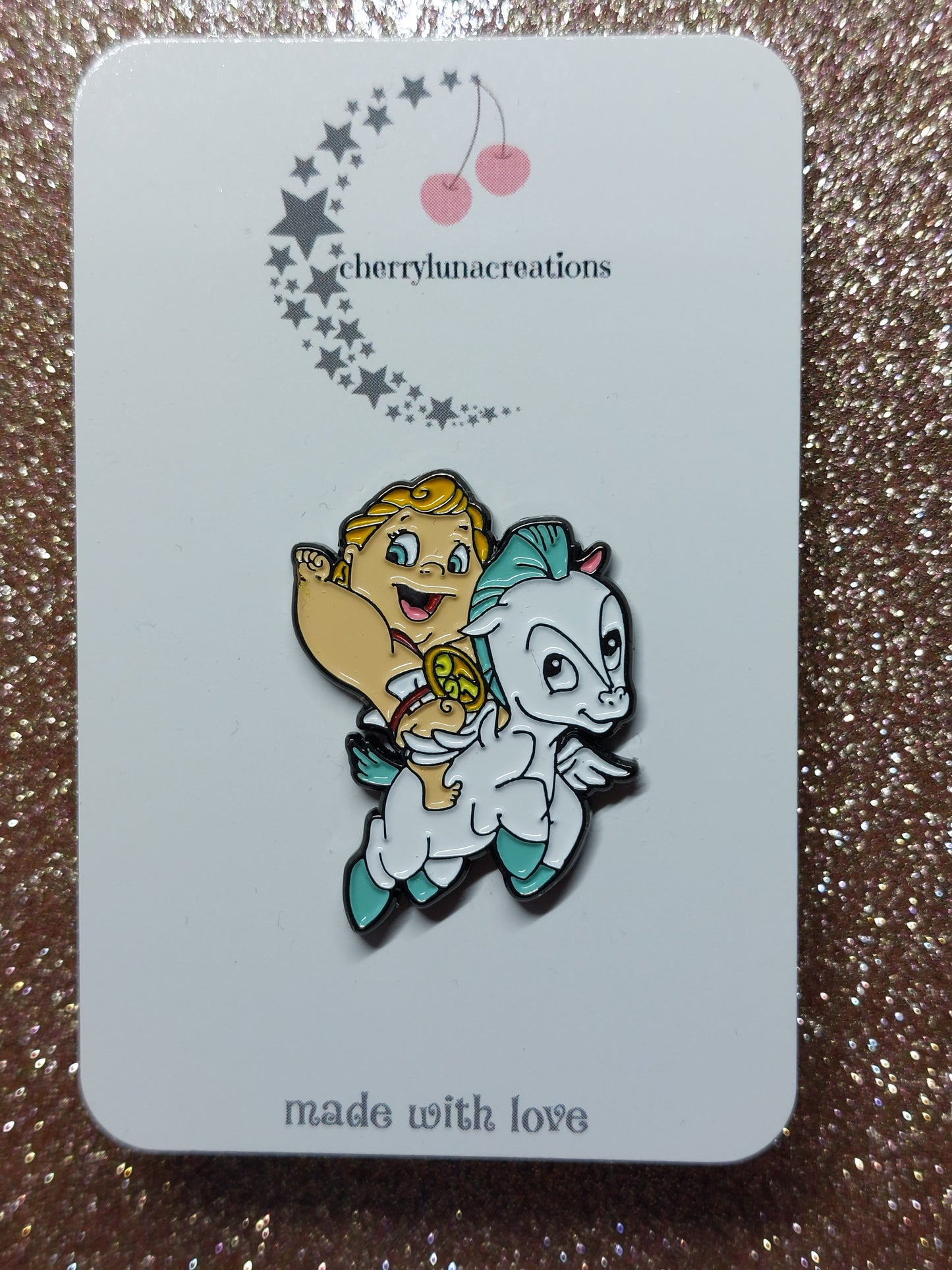 Baby Herc And Pegasus Enamel Pin Badge