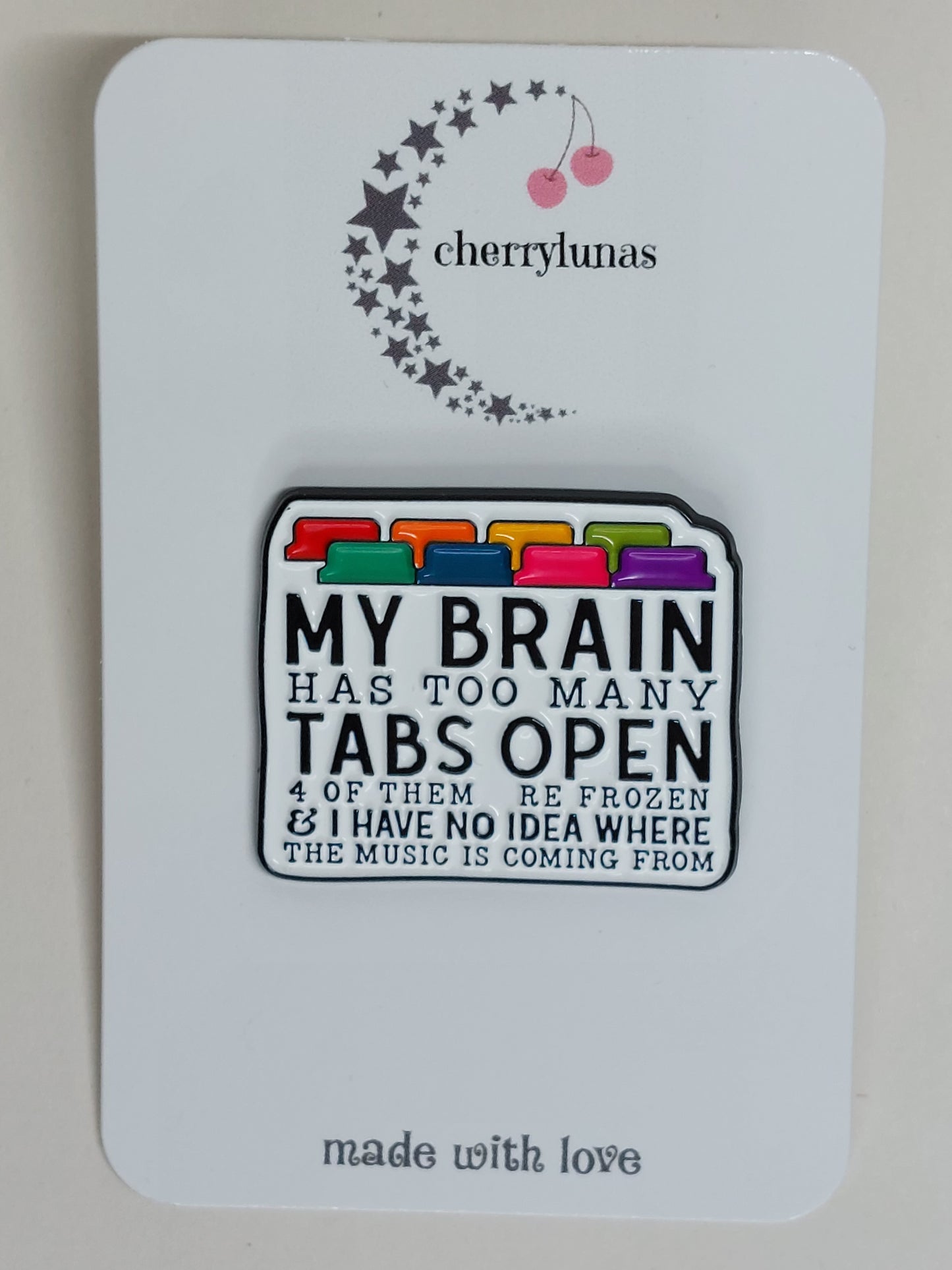 Brain Tabs Enamel Pin Badge
