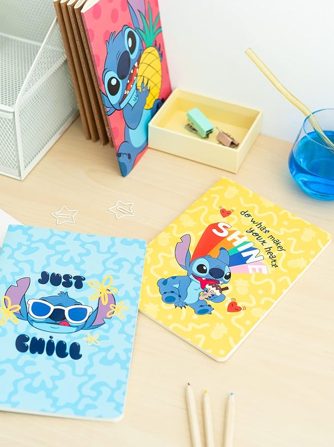 Disney Stitch Tropical Pack Of 3 A5 Notebooks
