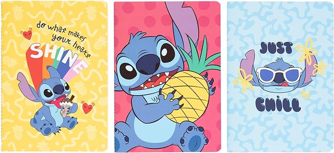 Disney Stitch Tropical Pack Of 3 A5 Notebooks