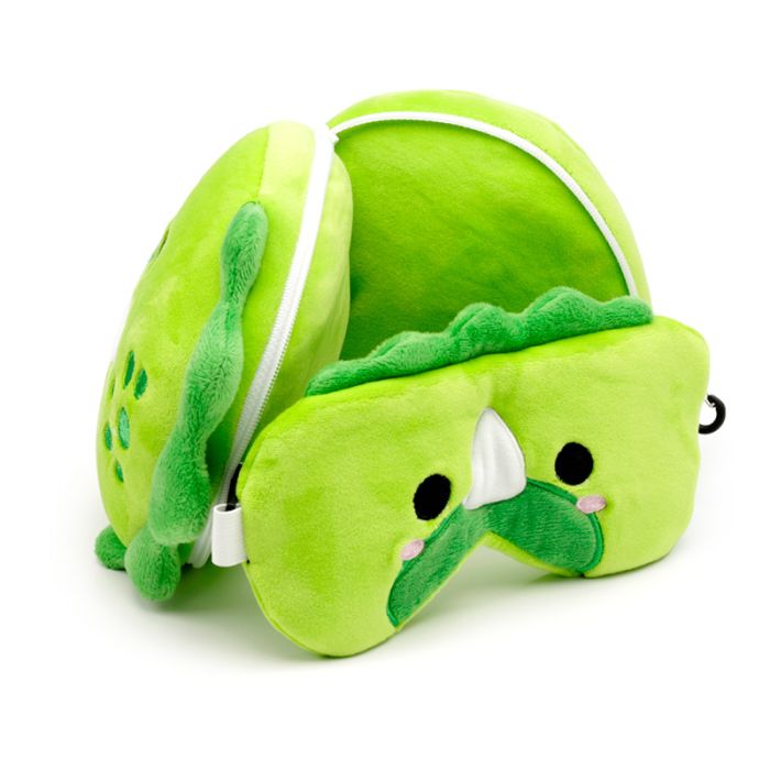 Relaxeazzz Adoramals Dinosaur Plush Travel Pillow & Eye Mask