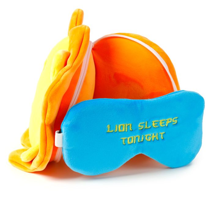 Relaxeazzz Lion Plush Travel Pillow & Eye Mask
