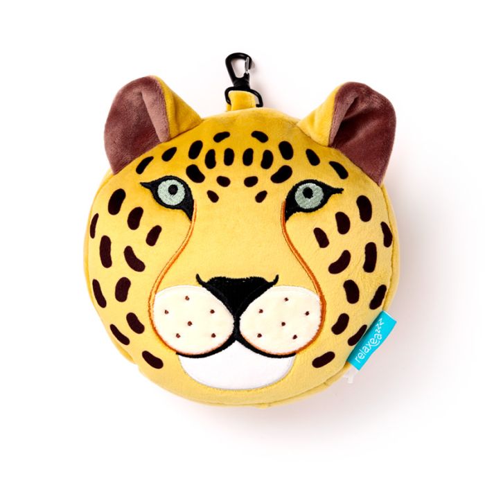 Relaxeazzz Leopard Plush Travel Pillow & Eye Mask