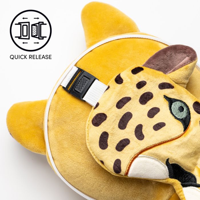Relaxeazzz Leopard Plush Travel Pillow & Eye Mask