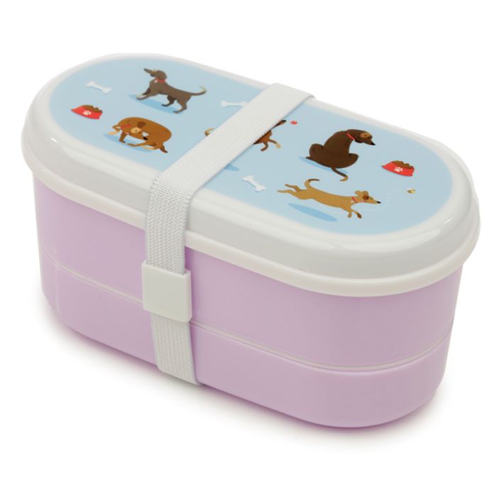 Catch Patch Dog Stacked Bento Box Lunch Box with Cutlery
