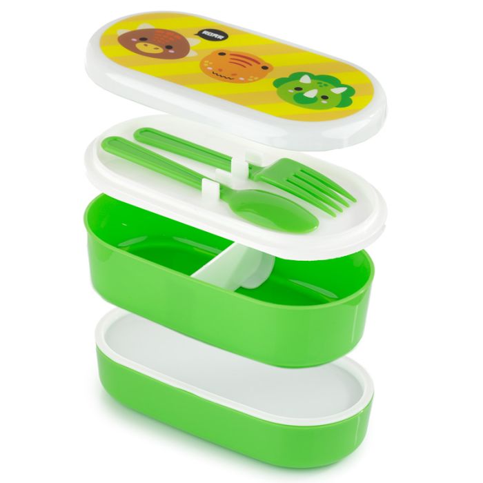 Adoramals Dinosaur Bento Box Lunch Box with Cutlery