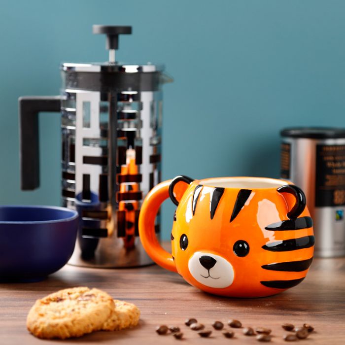 Adoramals Tiger Head Ceramic Shaped Mug