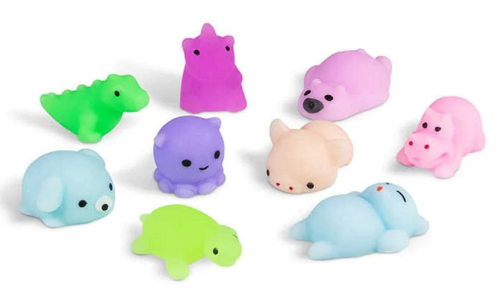 18 Piece Squishy Mochi Cute Animals In A Bucket
