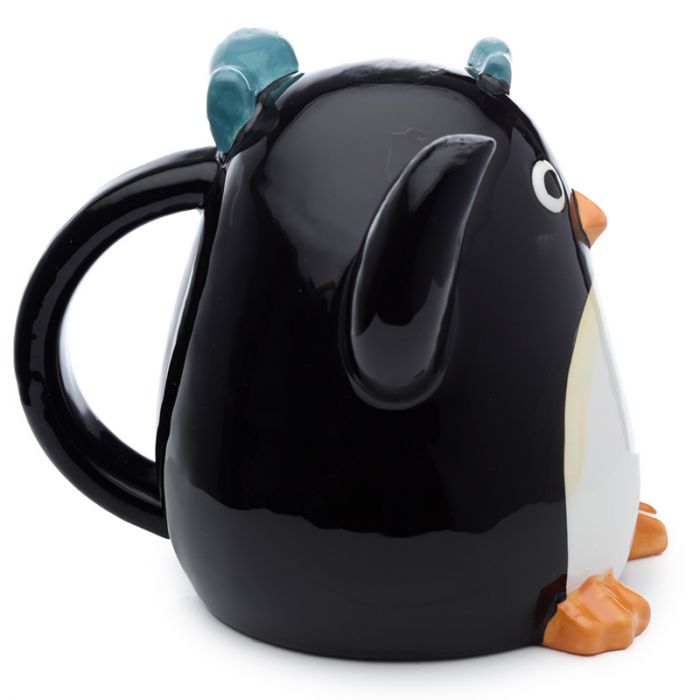 Huddle Penguin Upside Down Ceramic Shaped Mug