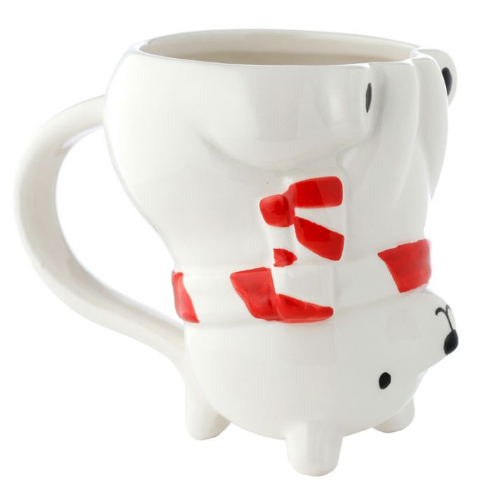 Polar Bear Upside Down Ceramic Shaped Mug