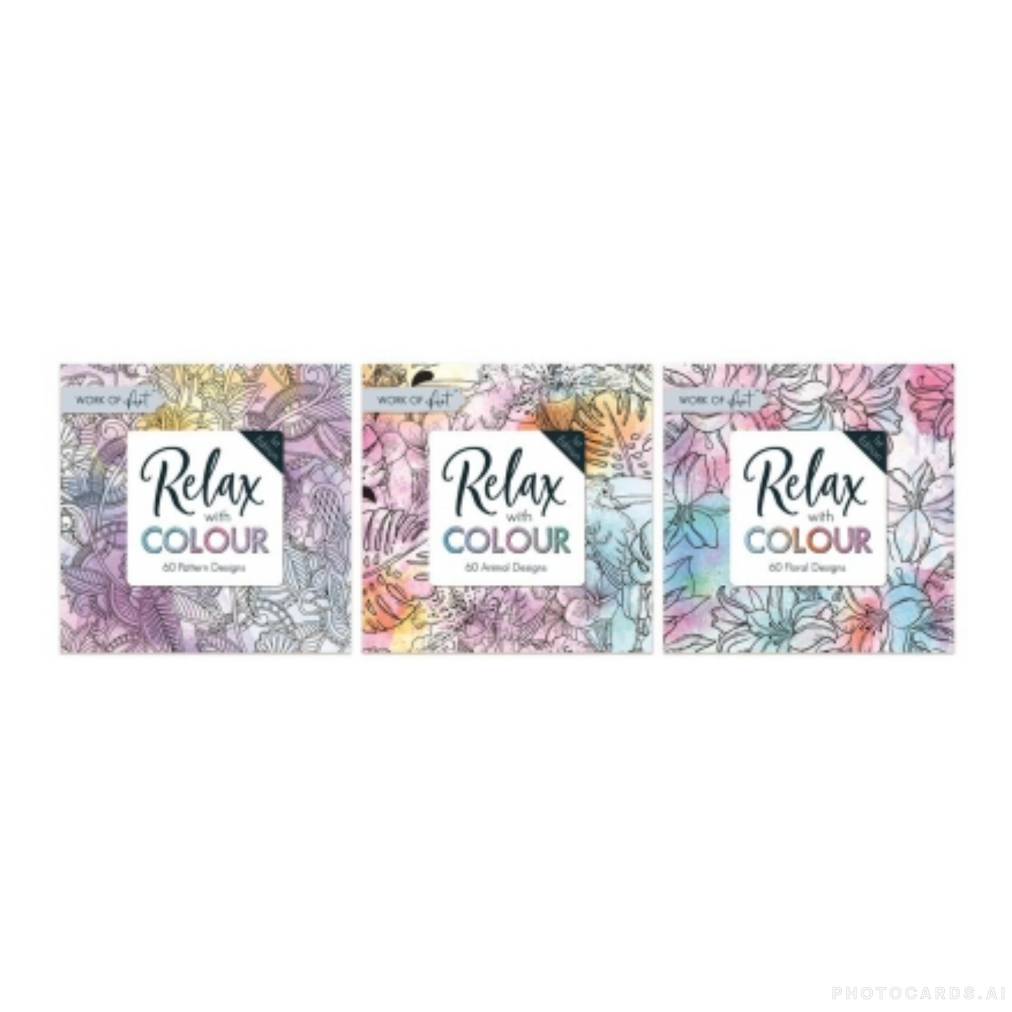 Adult Colouring Book Series One Relax And Colour 3 Set