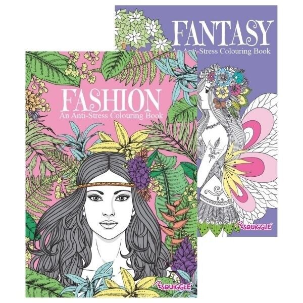 Fashion & Fantasy Anti-Stress Colouring Books A4
