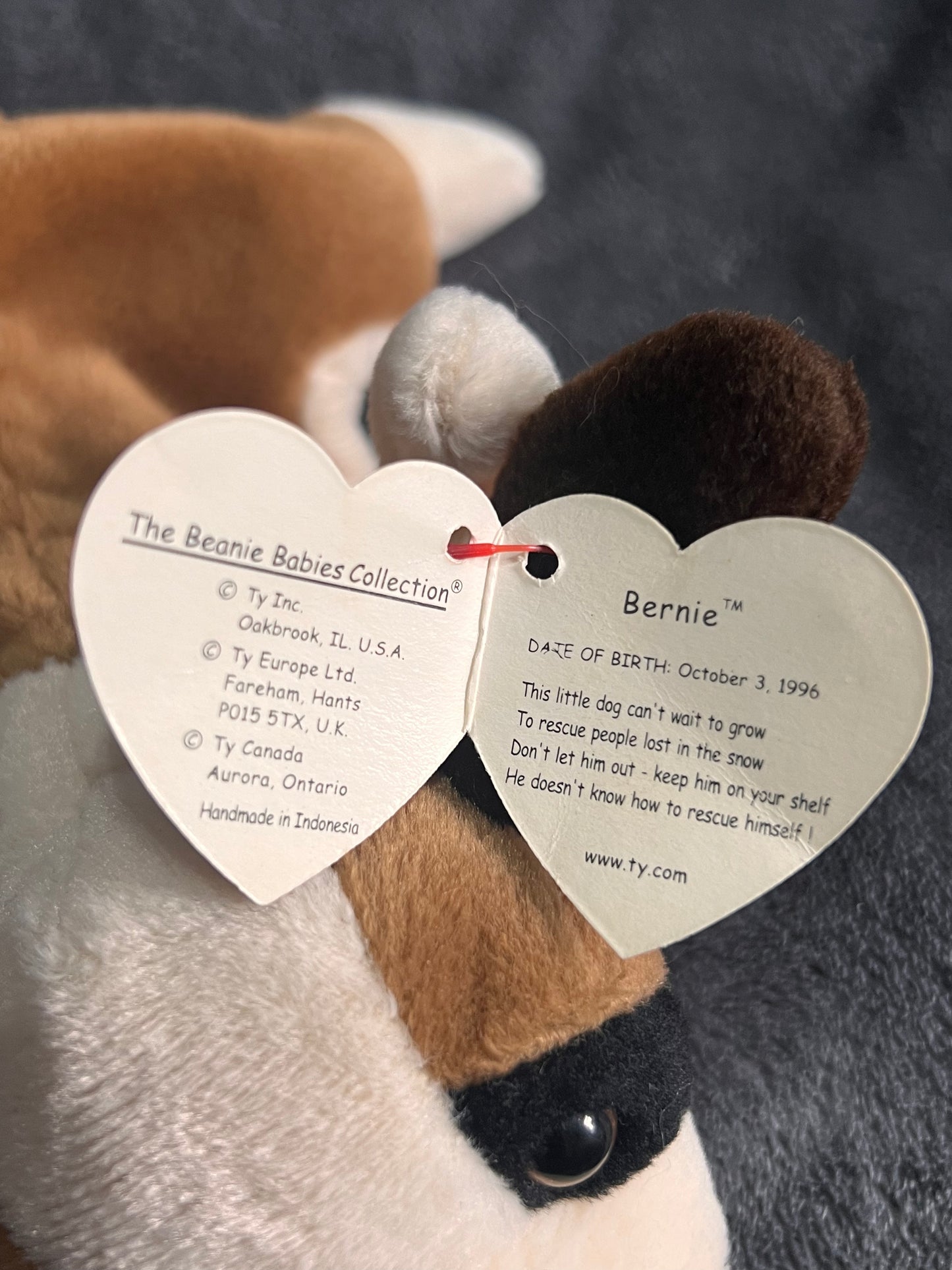 Ty Beanie Baby Bernie Vintage ( Pre Loved )