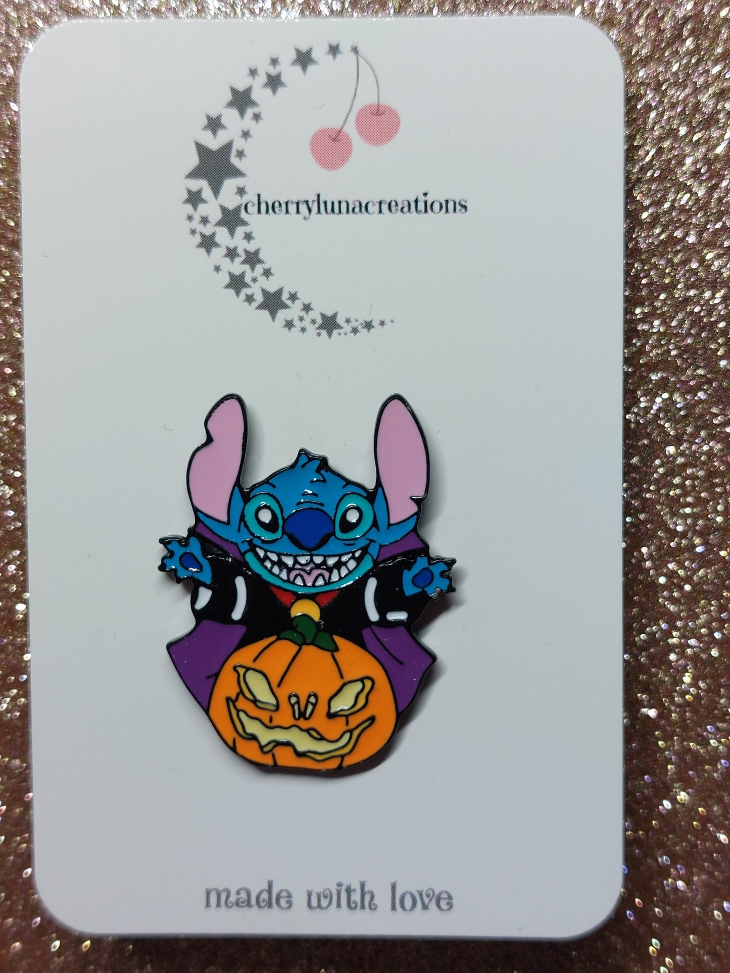 Halloween Stitch Enamel Pin Badge