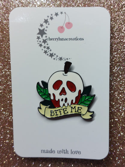 Bite Me Enamel Pin Bade