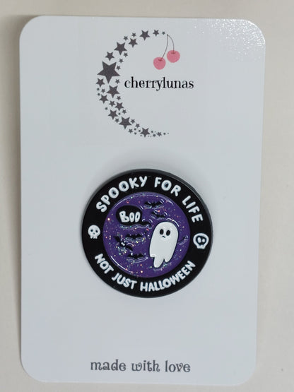 Spooky For Life Enamel Badge