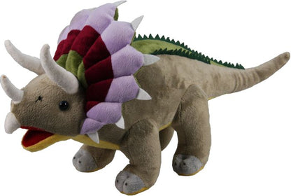 11"  Brown Triceratops Plush Dinosaur