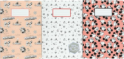 Disney Mickey 100th Anniversary  Pack Of 3 A5 Notebooks