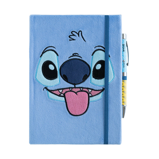 Disney Stitch A5 Plush Cover Notebook With Projector Pen