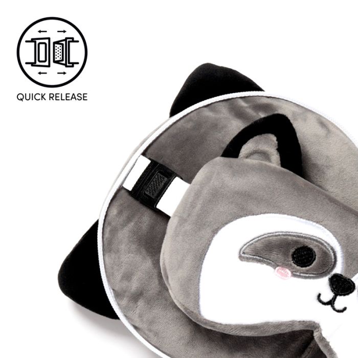 Relaxeazzz Raccoon Plush Travel Pillow & Eye Mask
