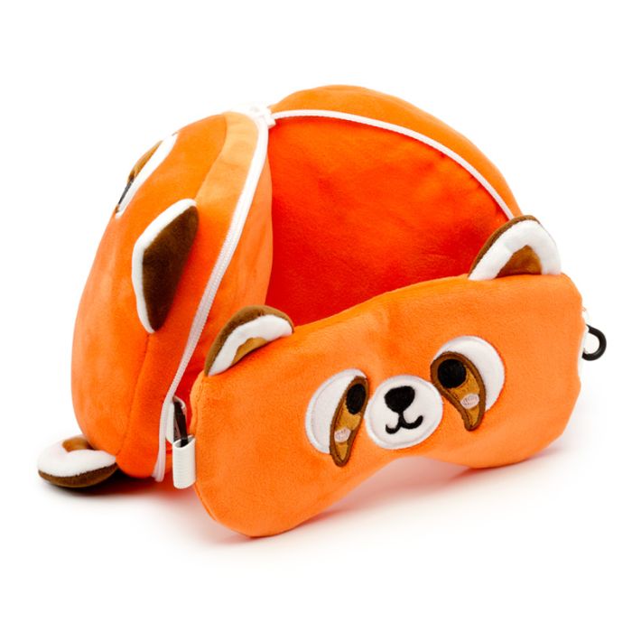 Relaxeazzz Red Panda Plush Travel Pillow & Eye Mask