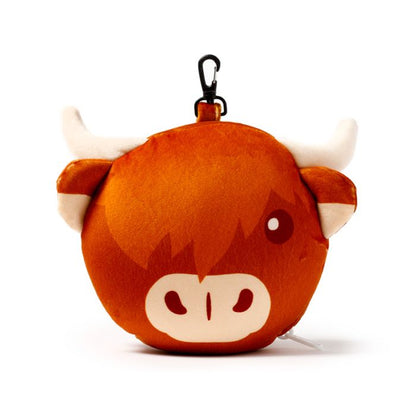 Relaxeazzz Highland Coo Cow Plush Travel Pillow & Eye Mask