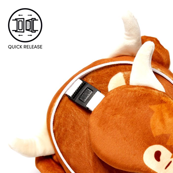 Relaxeazzz Highland Coo Cow Plush Travel Pillow & Eye Mask