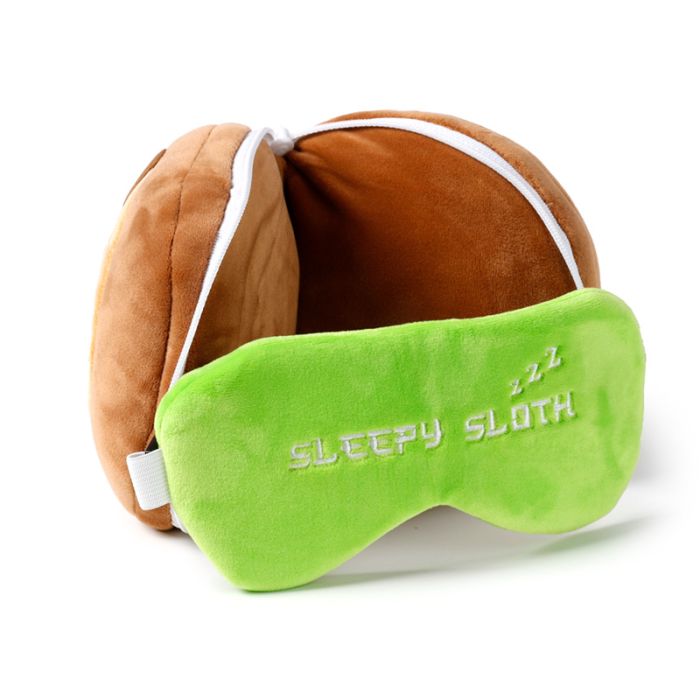 Relaxeazzz Sloth Plush Travel Pillow & Eye Mask