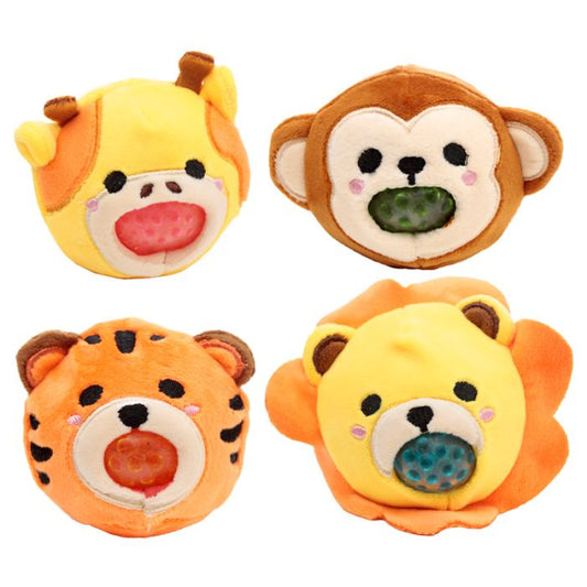 Queasy Squeezies Adoramals Jelly Plush  Lion, Giraffe, Monkey, Tiger