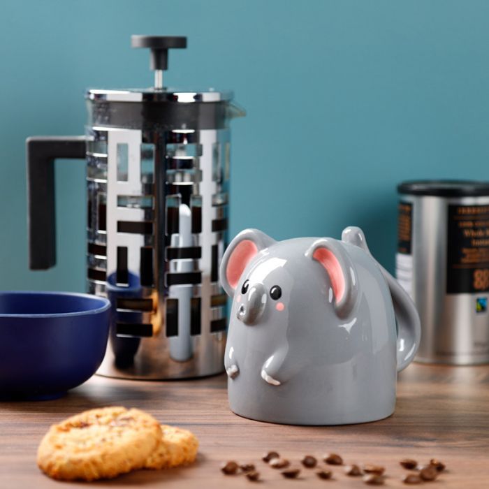 Adoramals Elephant Upside Down Ceramic Shaped Mug