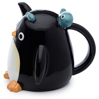 Huddle Penguin Upside Down Ceramic Shaped Mug