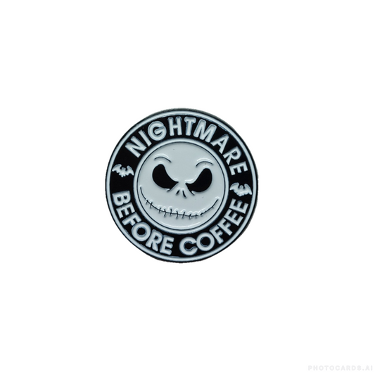 Nightmare Before Coffee Enamel Pin Badge