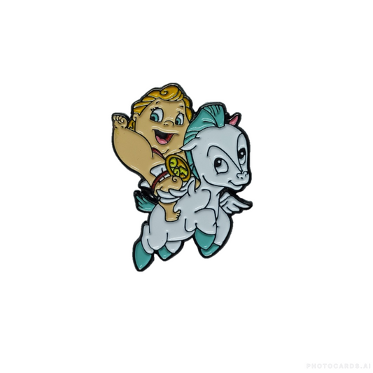 Baby Herc And Pegasus Enamel Pin Badge