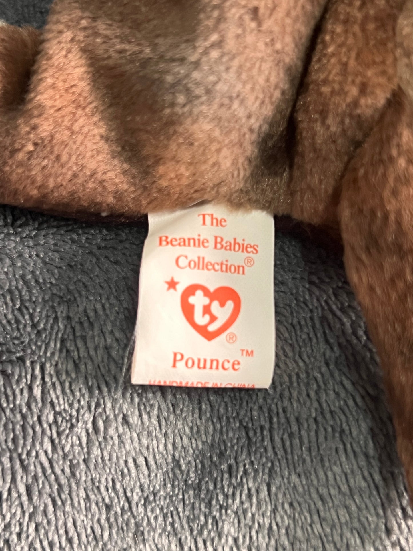 Ty Beanie Baby Pounce The Cat Vintage ( Pre Loved )