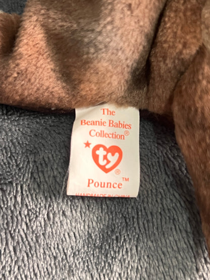 Ty Beanie Baby Pounce The Cat Vintage ( Pre Loved )